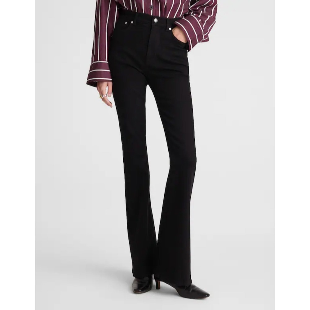 Madewell | NWT Stretch Flare Jean Black Rinse High Rise | Sz 26